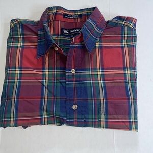 Burberrys mens M  longsleeve dress shirt. Red, green, yellow.